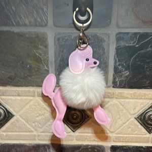 NWT Pink and white dog purse charm/keychain cute on any purse or set of keys